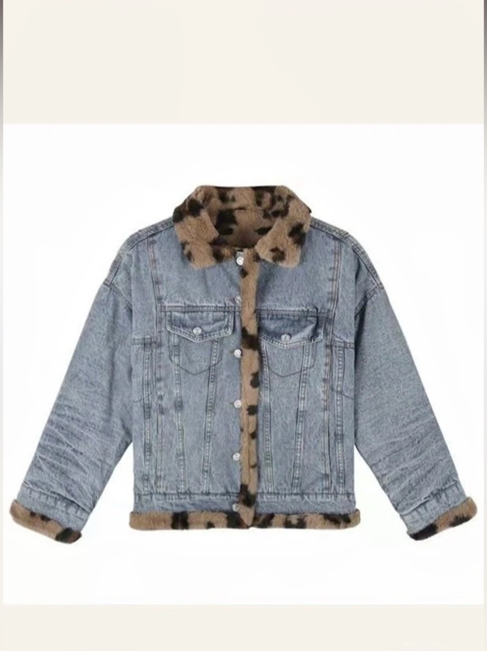 MISO MIAMI Reversible Denim Jacket in Blue & Brown Like